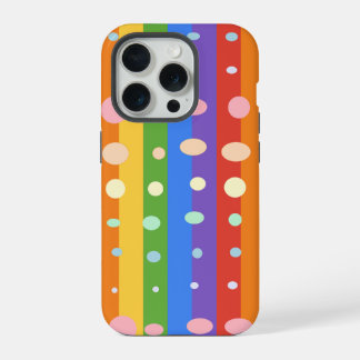 COQUE iPhone 15 PRO RAYURES POINT RAINBOW