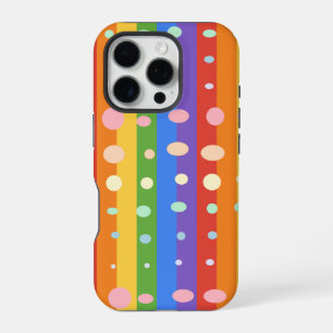 COQUE iPhone 16 PRO RAYURES POINT RAINBOW