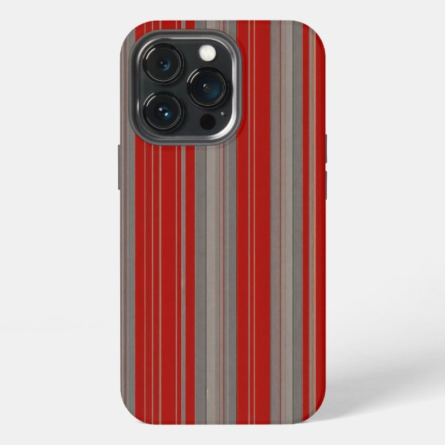 Coque iPhone rayures rouges et marron (Dos)