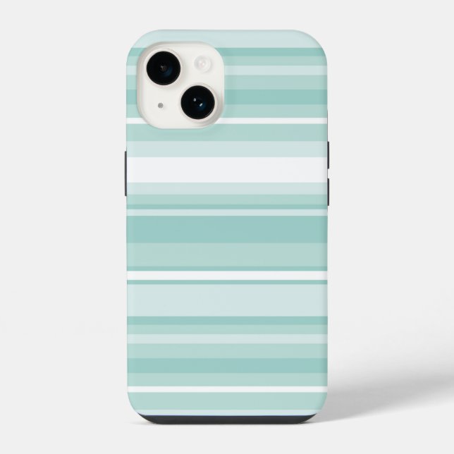 Coque iPhone Rayures vert menthe (Verso)