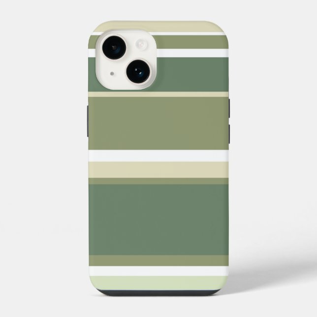 Coque iPhone Rayures vert olive (Verso)
