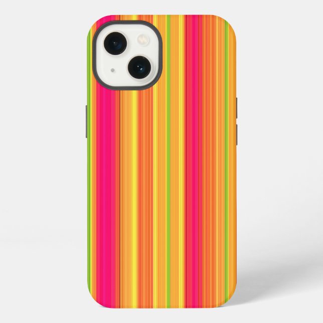 Coque iPhone Rayures verticales multicolores (Verso)