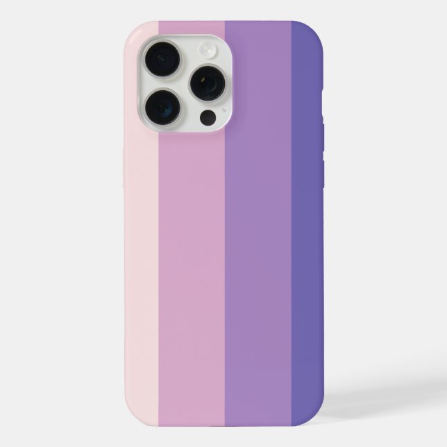 Coque iPhone Rayures verticales teintes de violet atténué (Verso)