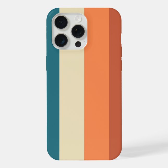 Coque iPhone Rayures verticales terreuses chaudes (Verso)