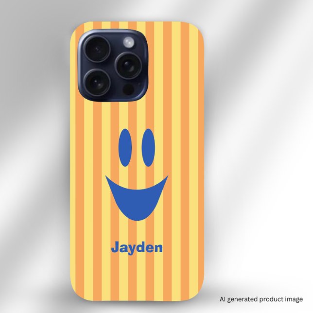 Coque iPhone Rayures Vives Sourire Drôle (Available for iPhone and Samsung devices.)