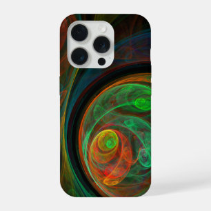 Coque iPhone 15 Pro Reborn Green Art Abstrait