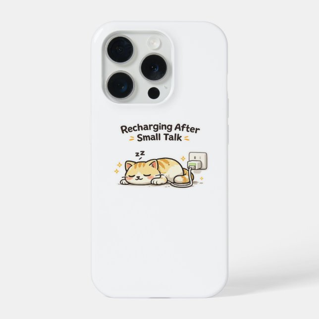 Coque iPhone Recharge après les conversations légères - Chat dr (Verso)