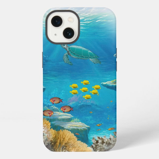 Coque iPhone Récif de corail tropical (Verso)