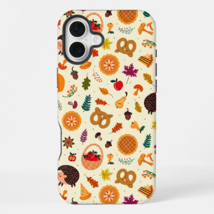 Coque iPhone 16 Plus Récolte d'action de grâce et Motif de hérisson