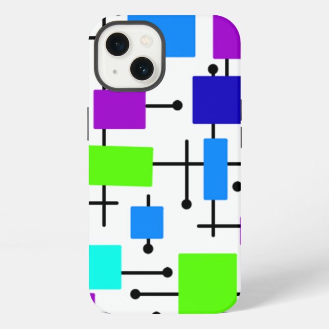 Coque iPhone Rectangles Atomiques Cool (Verso)
