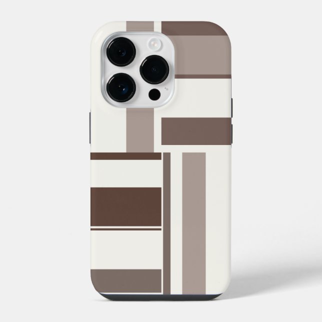 Coque iPhone Rectangles de blocs de couleur géométriques - Marr (Verso)
