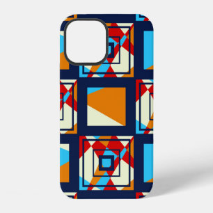 Coque iPhone 12 Rectangles de pièces colorées. Pat tendance sans c