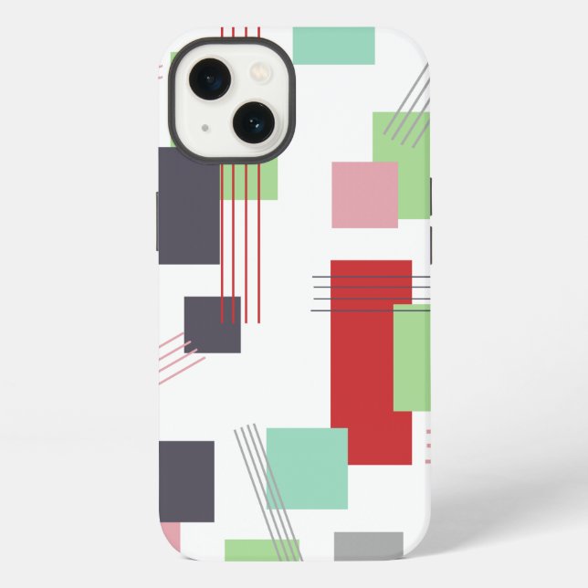 Coque iPhone Rectangles et lignes abstraits  (Verso)