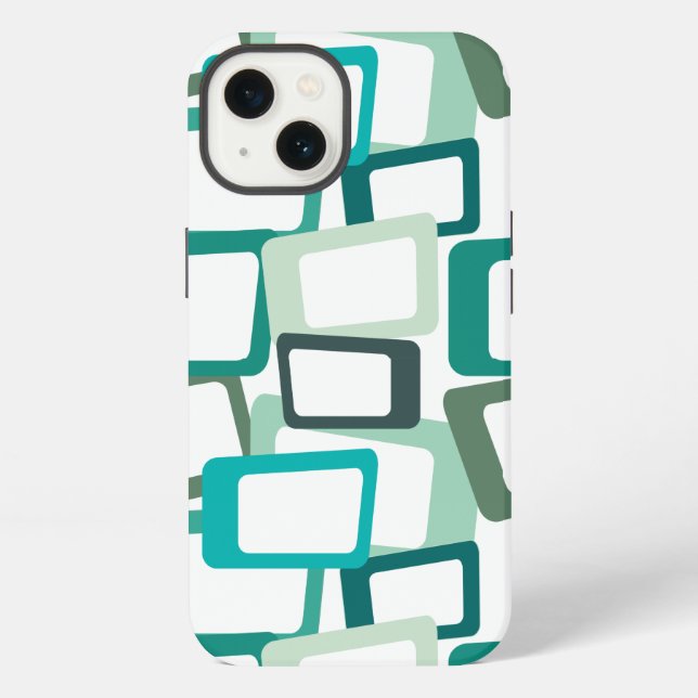 Coque iPhone Rectangles modernes du milieu du siècle (Verso)