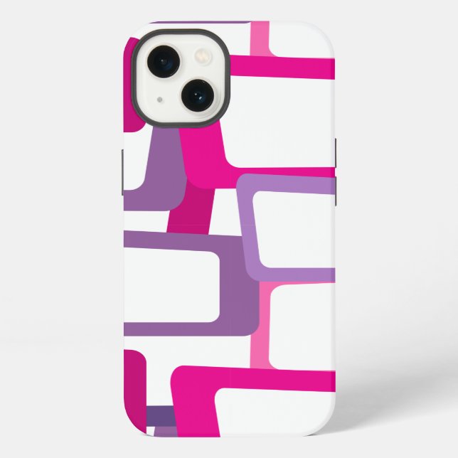 Coque iPhone Rectangles modernes du milieu du siècle (Verso)