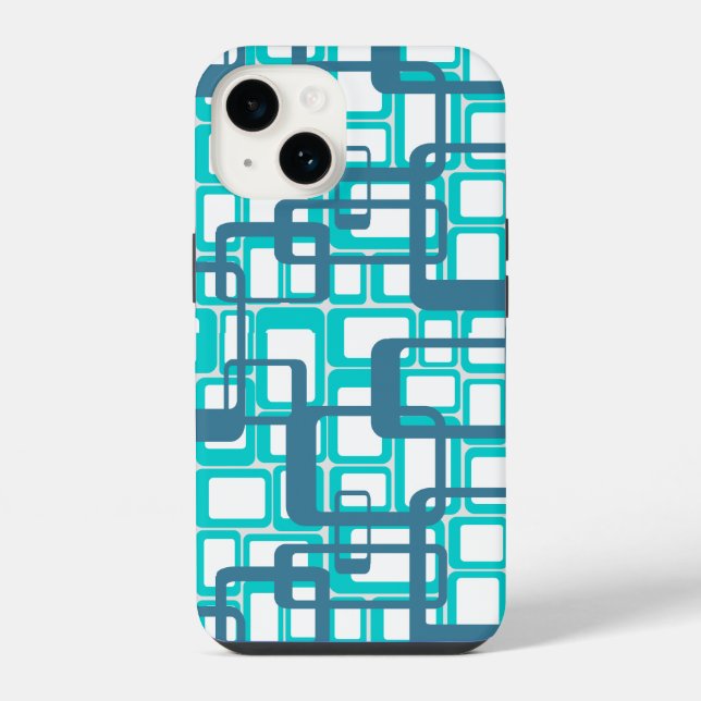 Coque iPhone Rectangles modernes ouvertes du milieu du siècle (Verso)
