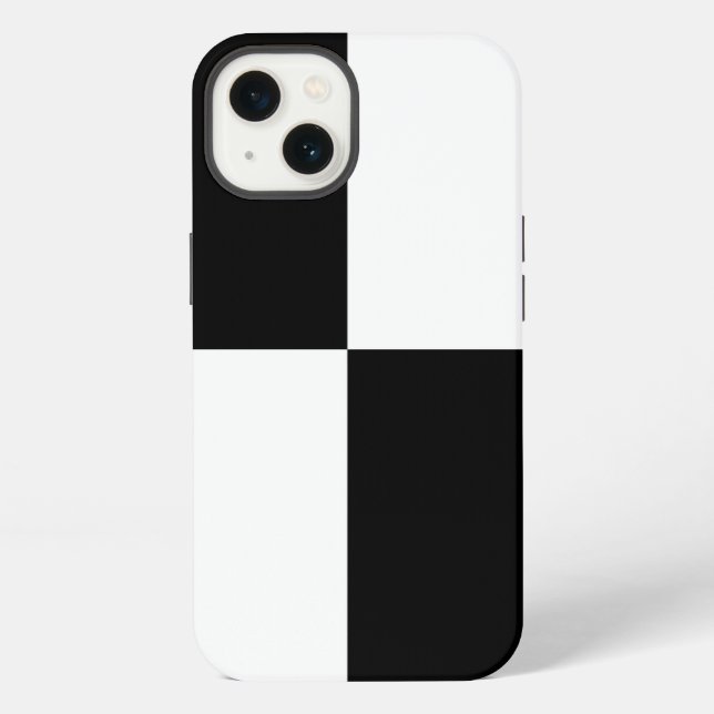 Coque iPhone Rectangles noirs et blancs (Verso)