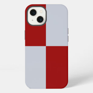 Etui iPhone 13 Rectangles rouges et gris