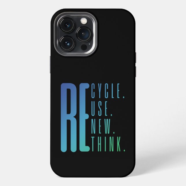 Coque iPhone Recycler Réutiliser Réutiliser Repenser (Verso)