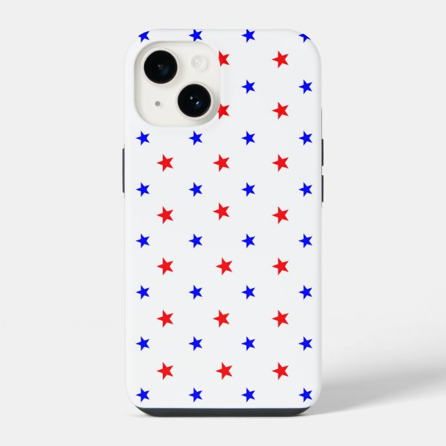 Coque iPhone Red and Blue Stars - Starry Sky Motif (Verso)