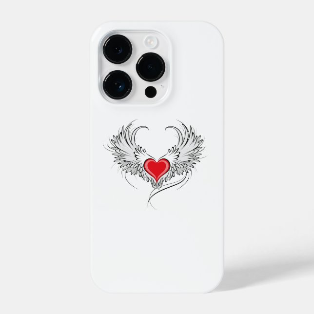 Coque iPhone Red Angel Coeur avec ailes (Verso)
