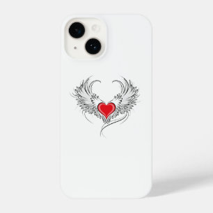 Coque Pour iPhone 14 Red Angel Coeur avec ailes