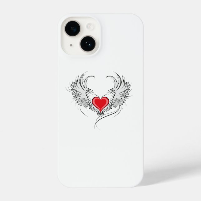 Coque iPhone Red Angel Coeur avec ailes (Verso)