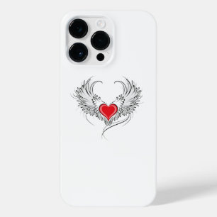 Coque Pour Pour iPhone 14 Pro Max Red Angel Coeur avec ailes
