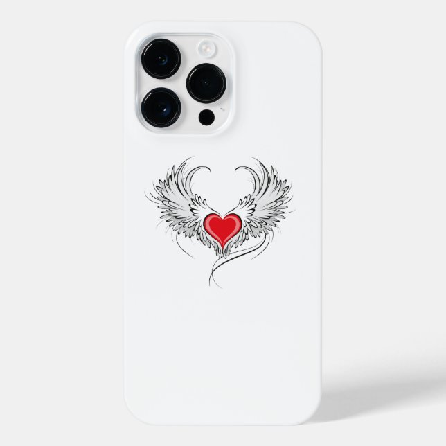 Coque iPhone Red Angel Coeur avec ailes (Verso)