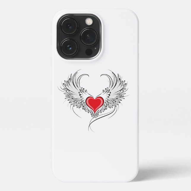 Coque iPhone Red Angel Coeur avec ailes (Verso)