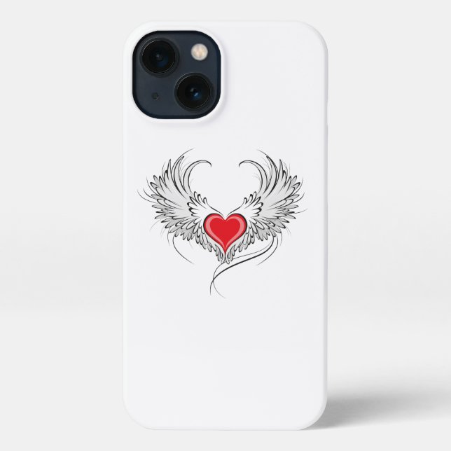 Coque iPhone Red Angel Coeur avec ailes (Verso)