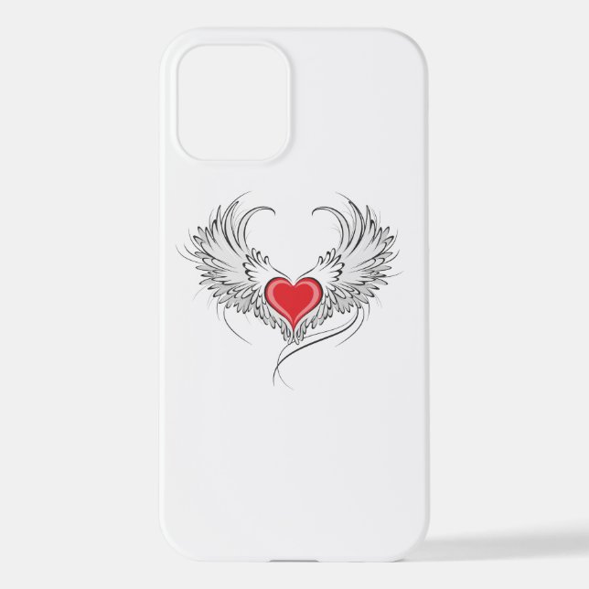 Coque iPhone Red Angel Coeur avec ailes (Verso)