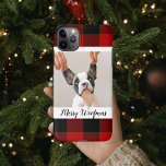 Coque iPhone 11Pro Max Red Buffalo Plaid & Joyeux Woofmas Avec Photo Chie<br><div class="desc">Red Buffalo Plaid & Joyeux Woofmas Avec Photo Chien</div>