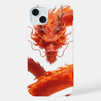 Coque iPhone 15 Plus Red Fire Dragon Art | Mythical Flame Dragon Design