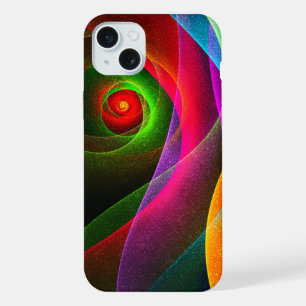 Coque iPhone 15 Plus Red Green Orange Modern Abstrait Art Motif #22