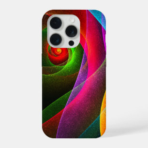 Coque iPhone 15 Pro Red Green Orange Modern Abstrait Art Motif #22