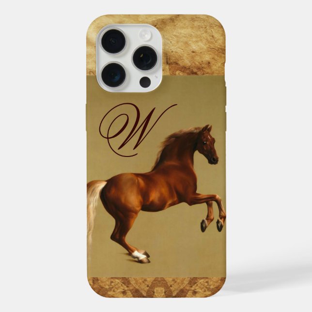 Coque iPhone RED HORSE Parchemin Monogramme (Verso)