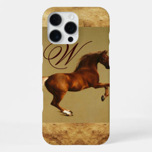Coque iPhone 16 Pro Max RED HORSE Parchemin Monogramme