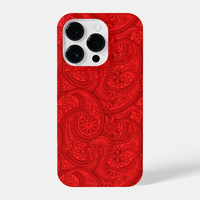 Coque iPhone Red Paisley (Verso)