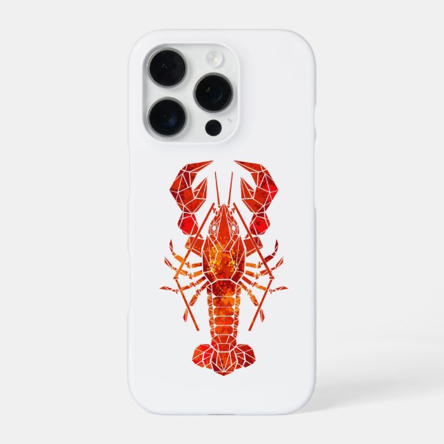 Coque iPhone Red polygonal lobster (Verso)
