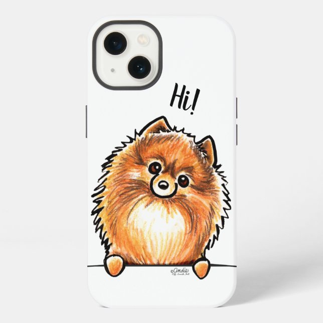 Coque iPhone Red Pomeranian dit Hi (Verso)