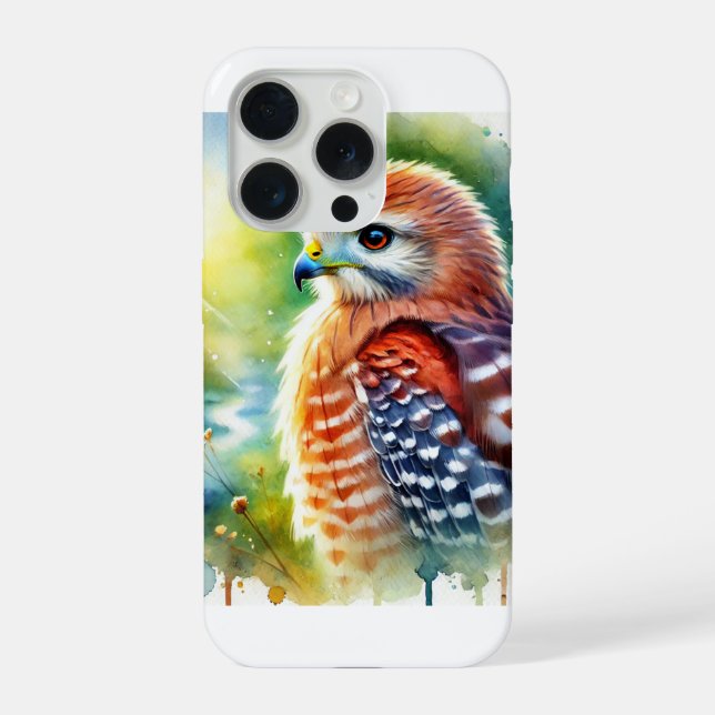 Coque iPhone Red shouldered hawk 101024AREF129 - Watercolor (Verso)