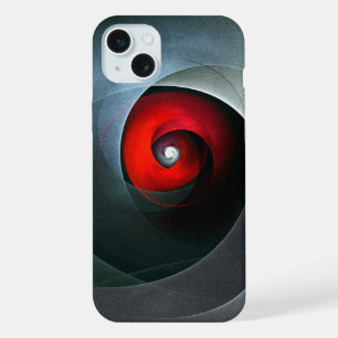 Coque iPhone 15 Plus Red Swirl Artistique moderne Art Abstrait Motif #1