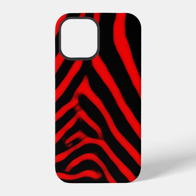Coque iPhone Red Zebra Stripes (Verso)