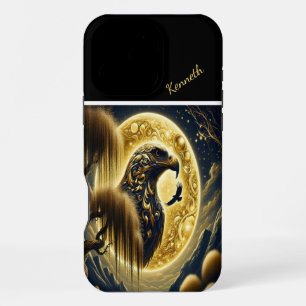 Coque iPhone 16 Pro Max Reflet de l'aigle dans la rivière de Lune