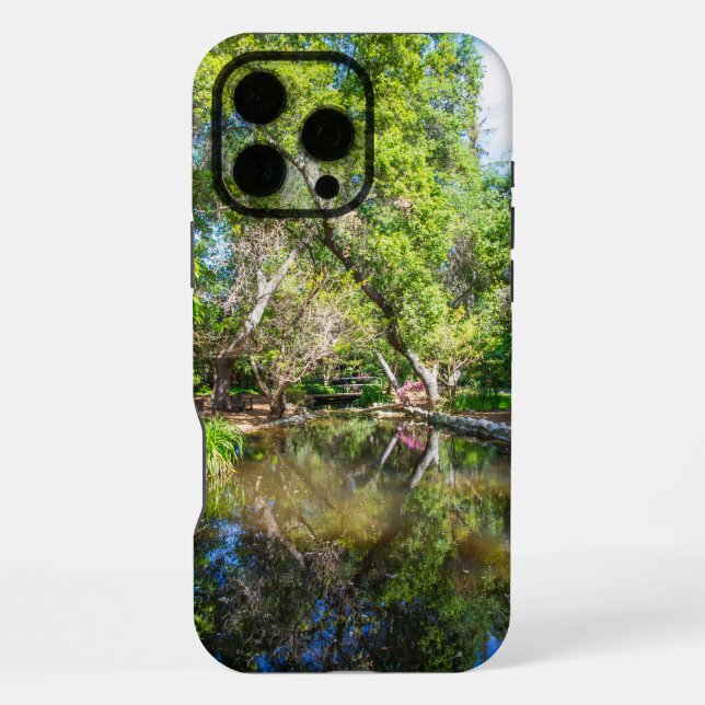 Coque iPhone réflexions sur l'étang dans le jardin (Verso)