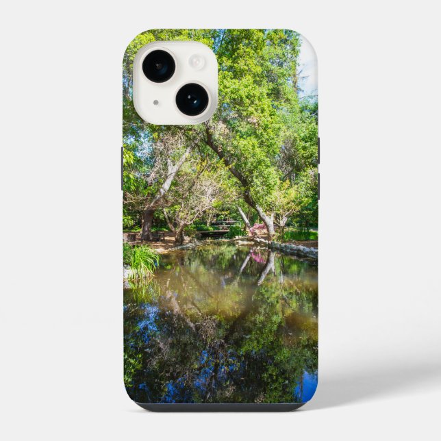 Coque iPhone réflexions sur l'étang dans le jardin (Verso)