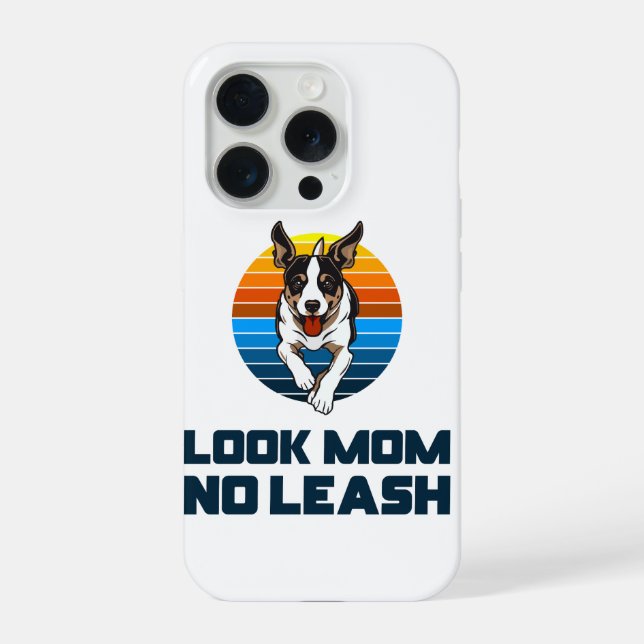 Coque iPhone Regarde Maman Sans Laisse Drôle Cadeau Rétro Pour  (Verso)