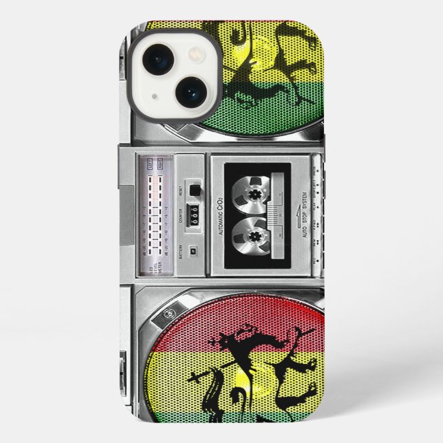 Coque iPhone reggae de boombox (Verso)