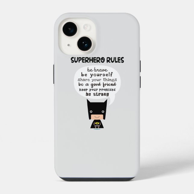 Coque iPhone Règles de super-héros (Verso)